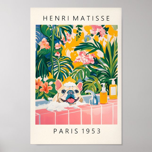 Paredes de Bulldog francés, decoración divertida e (Frente)