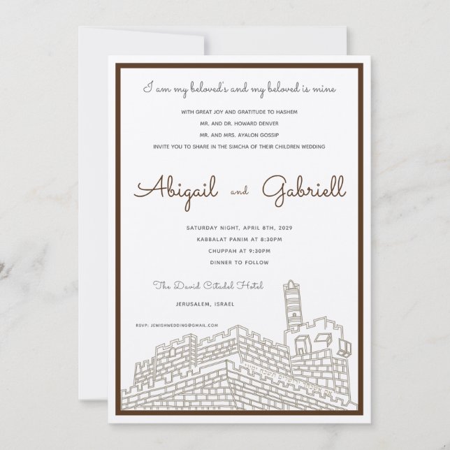 Paredes de Jerusalén - Invitación a la boda (Anverso)