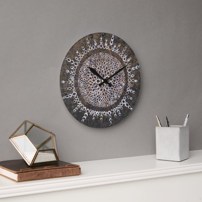 Paredes de reloj en la playa copas arte de tierra  (Oficina)
