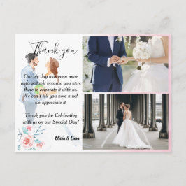 Pareja acuarela con tarjeta de agradecimiento Boda