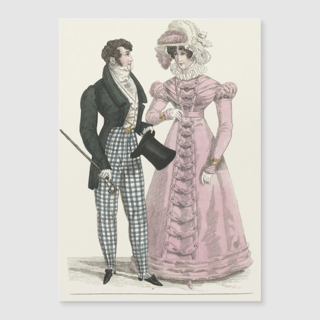 Pareja Boda Antigua 1823 Hombre Mujer Moda (Anverso)