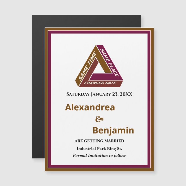 Pareja boda Guardar Magnético De Cambio De Fecha (Anverso/Reverso)