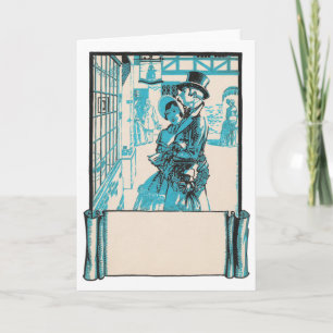 Pareja Burguesa Vintage Comprando para Navidad