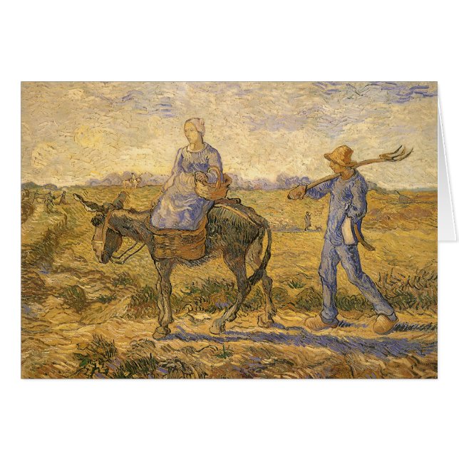 Pareja campesina va a trabajar por Vincent van Gog (Anverso (Horizontal))