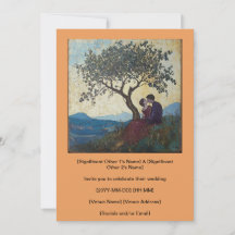 Pareja cariñosa besándose felizmente Invitación