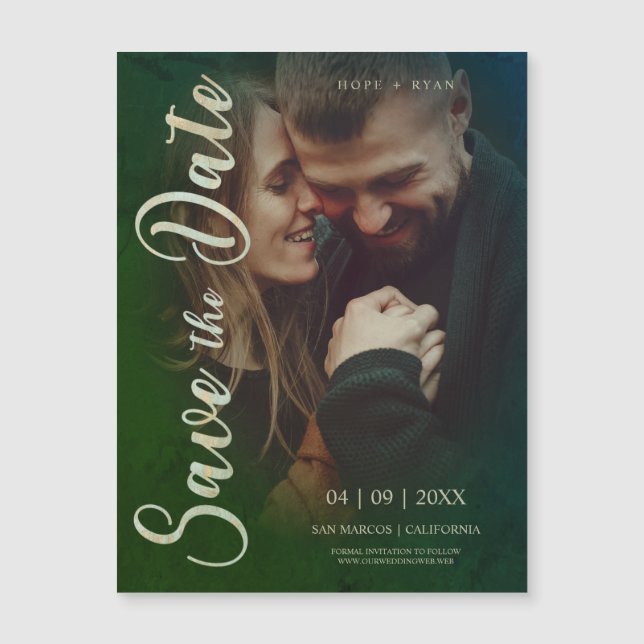 Pareja Comprometida Romántica Foto Tipografía Mode (Anverso)