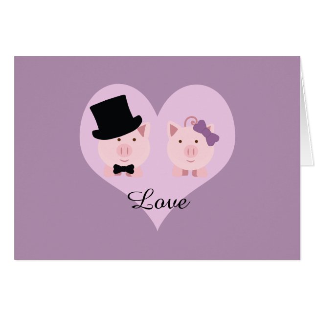 Pareja Cute Pig (Anverso (Horizontal))