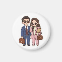 Pareja de abogados de K-Drama Chibi linda imán de 