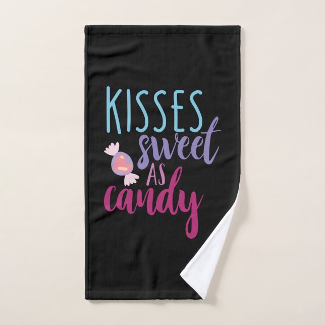 Pareja de arte besa dulce como dulce (Toalla de mano)