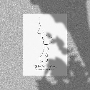 Pareja de arte de línea abstracta minimalista