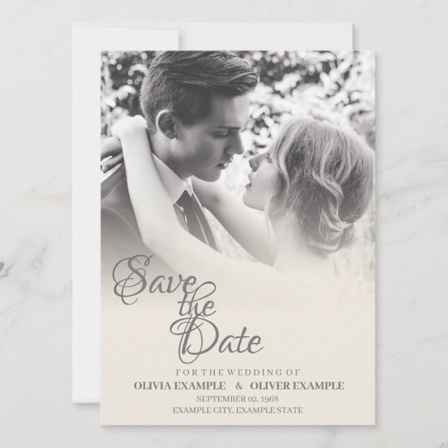 Pareja de bodas de besos en monocromo (Anverso)