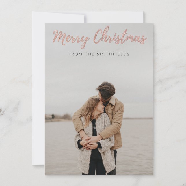 Pareja de brillo de melocotón Feliz Navidad (Anverso)