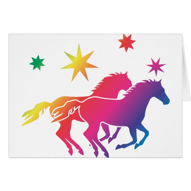 Pareja de Caballos Arcoíris (Anverso (Horizontal))