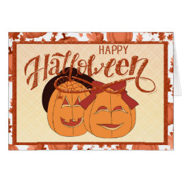 Pareja de calabazas Feliz Halloween