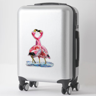 Pareja de calcomanías de flamencos rosados