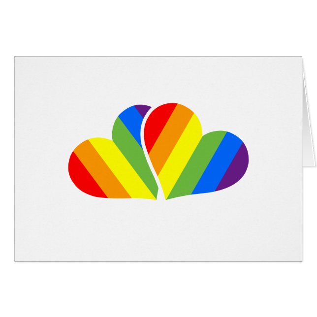 Pareja de corazones arcoiris (Anverso (Horizontal))