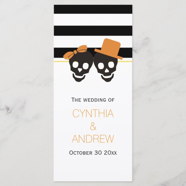 Pareja de cráneo, programa de bodas a rayas de Hal (Anverso)
