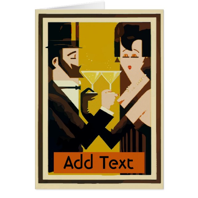 Pareja de época con champán (Frente)