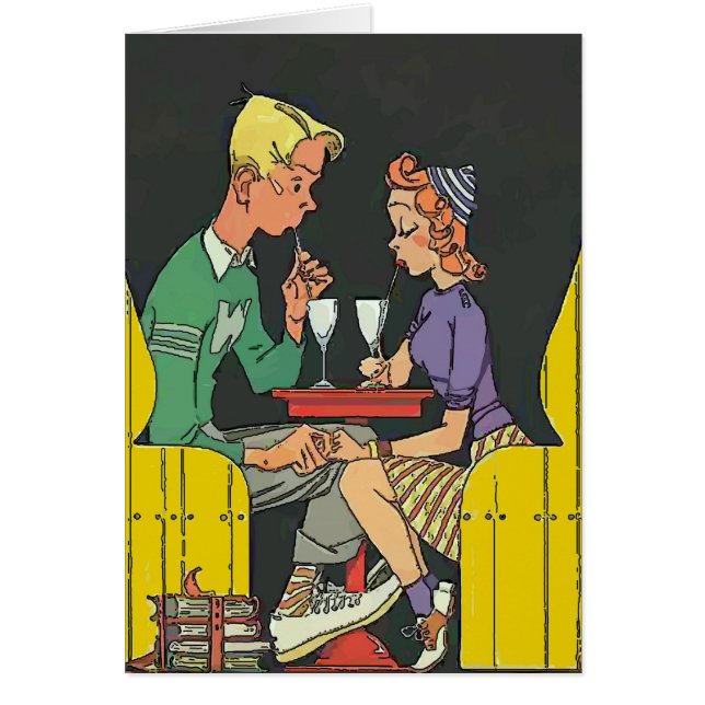 Pareja de época con soda (Frente)