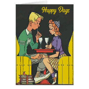 Pareja de época con soda