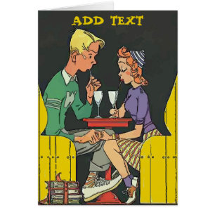 Pareja de época con soda