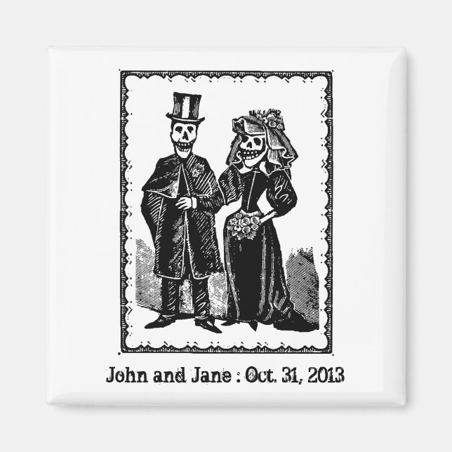 Pareja de esqueleto - imán #2 (Personalizar) (Frente)