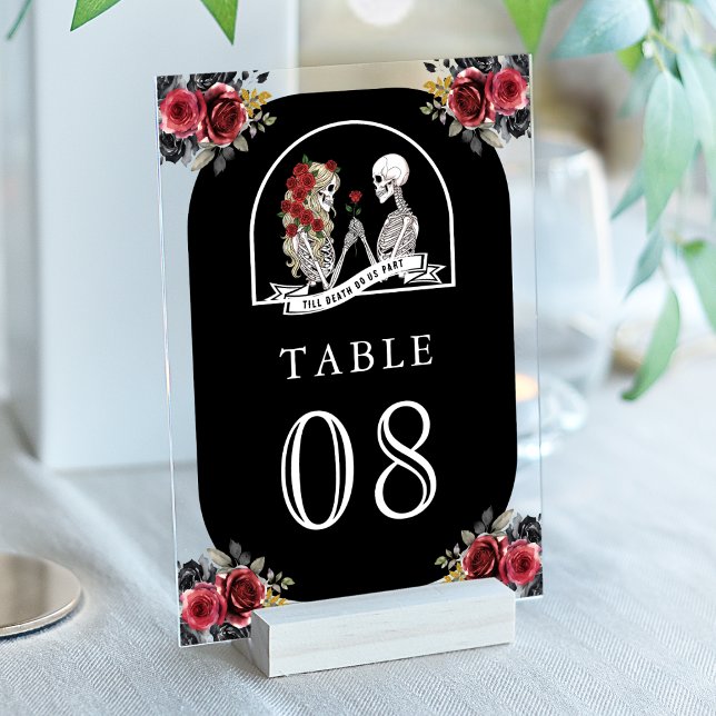 Pareja de esqueletos góticos Número de mesa de bod (Subido por el creador)