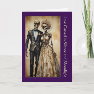 Pareja de esqueletos góticos tarjeta de San Valent