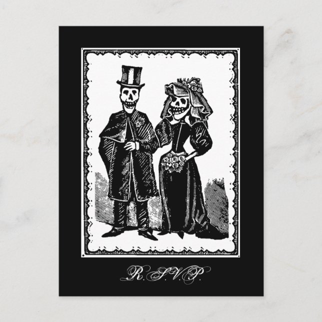 Pareja de Esqueletos (RSVP) - Tarjeta Postal (Anverso)
