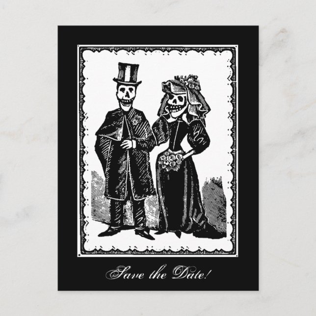 Pareja de Esqueletos (Salva la Fecha) - Tarjeta Po (Anverso)