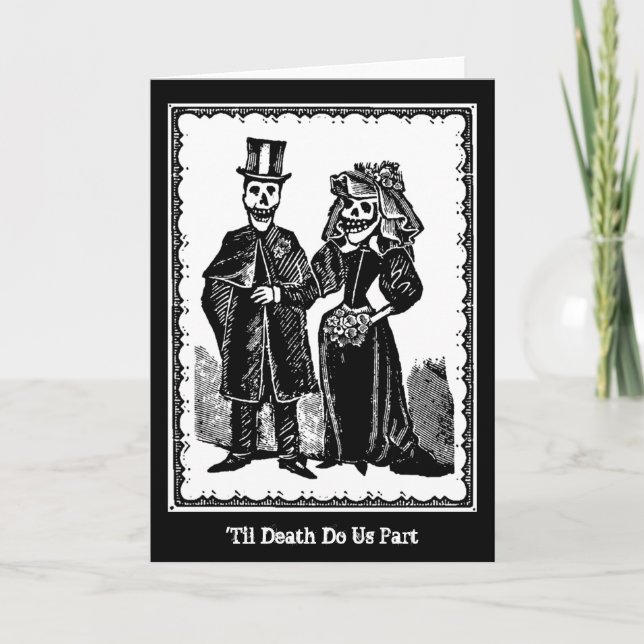 Pareja de Esqueletos - Tarjeta (Personalizar) (Anverso)