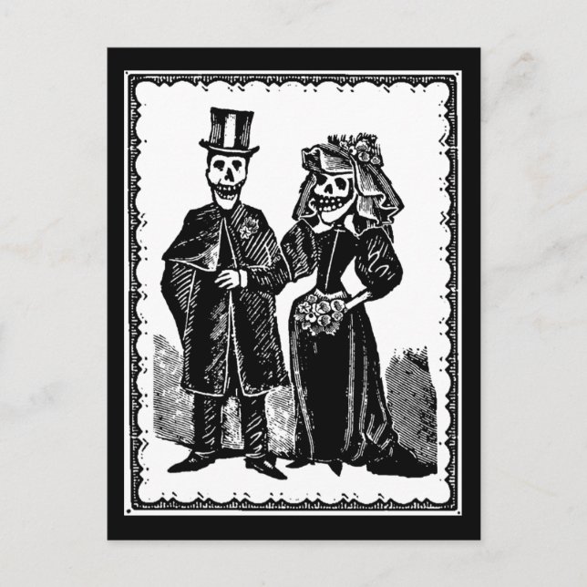 Pareja de Esqueletos - Tarjeta Postal (Anverso)
