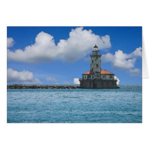 Pareja de faro de Chicago Harbour