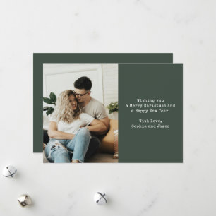 Pareja de Foto Simple Tipografía Verde Navidad