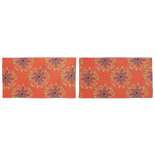 Pareja De Fundas De Pillow Elegantes En Naranja (Anverso - Set)