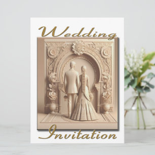 Pareja de invitación a la boda en el arcén