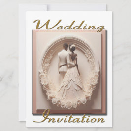 Pareja de invitación a la boda en un círculo de fl