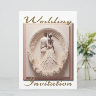 Pareja de invitación a la boda en un círculo de fl