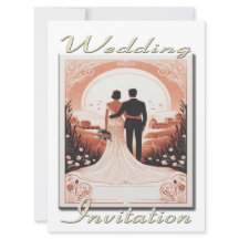 Pareja de Invitación a la Boda mirando el paisaje