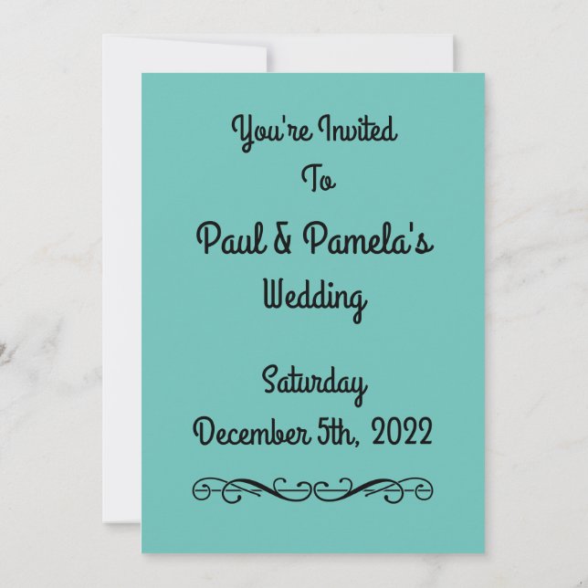 Pareja de Invitación de Boda con Personalizar de A (Reverso)