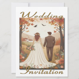 Pareja de invitaciones a bodas en el país - Otoño