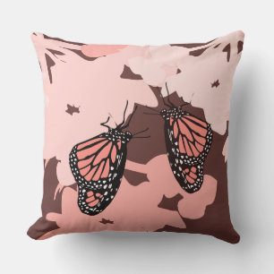 Pareja de mariposa rosada Girly - Cojín decorativo