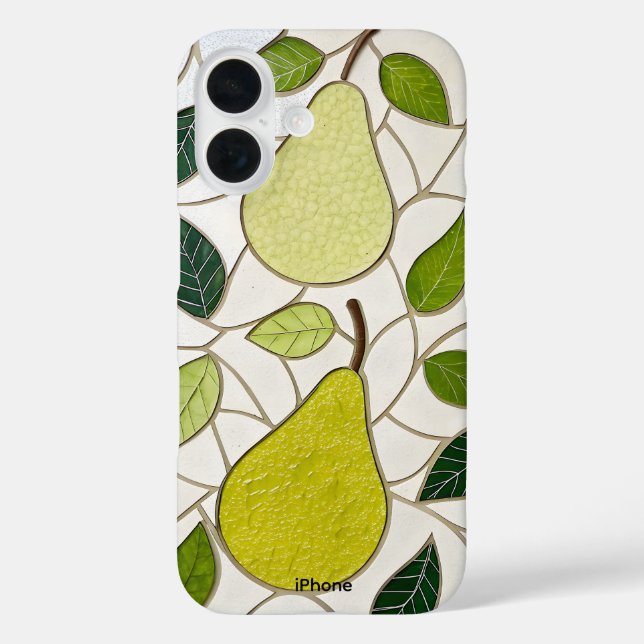 Pareja de mosaico manchado iphone 16 funda (Reverso )