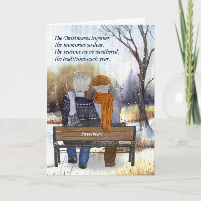 Pareja de Navidad de Pareja Gay Mayor de Invierno (Anverso)