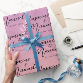 Pareja de nombres Boda de papel de ajuste de regal