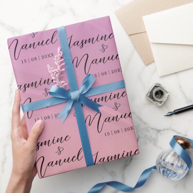 Pareja de nombres Boda de papel de ajuste de regal (Regalar)