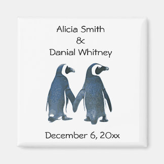 Pareja de pingüino salva el imán de fecha