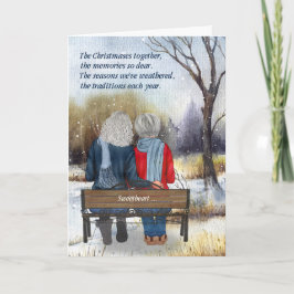 Pareja de por vida en Navidad Anciana Pareja Lesbi