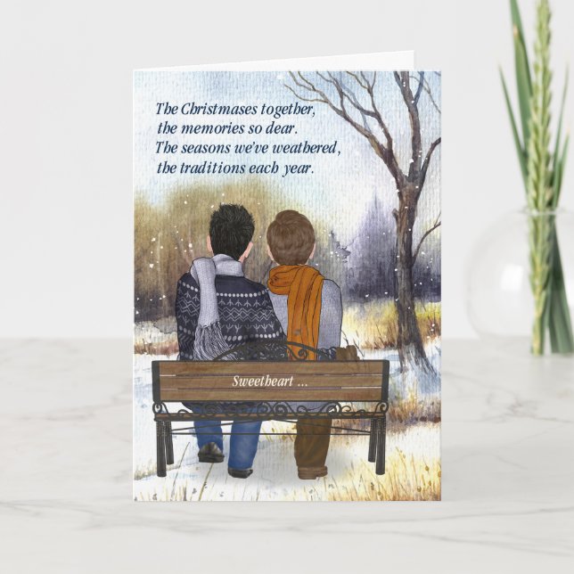 Pareja de por vida Navidad Dos Hombres Pareja Gay  (Anverso)