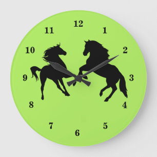 Pareja de reloj de pared de caballos Verde - Elegi